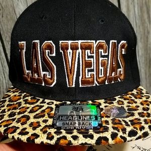 NWT-leopard snapback Las Vegas hat